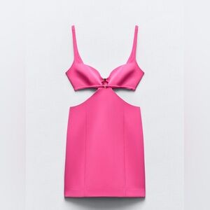 Zara Womens cutout pink dress Sz L